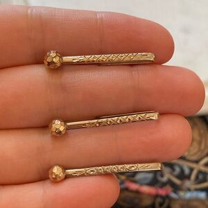 Antique Victorian 1887 Etched Gold-Filled Cuff Holders